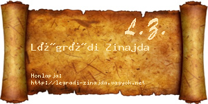 Légrádi Zinajda névjegykártya